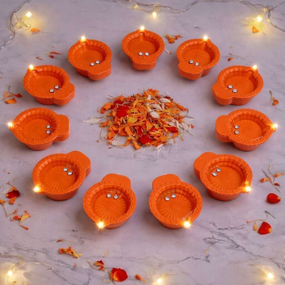 LeafBlu Water Sensor LED Diya | Decorative Diya for Diwali & Home Pooja ...