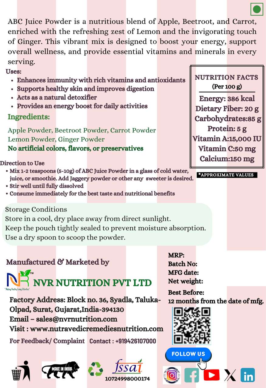 NVR ABC Juice Powder (200.0 Gm) Price in India - Buy NVR ABC Juice ...