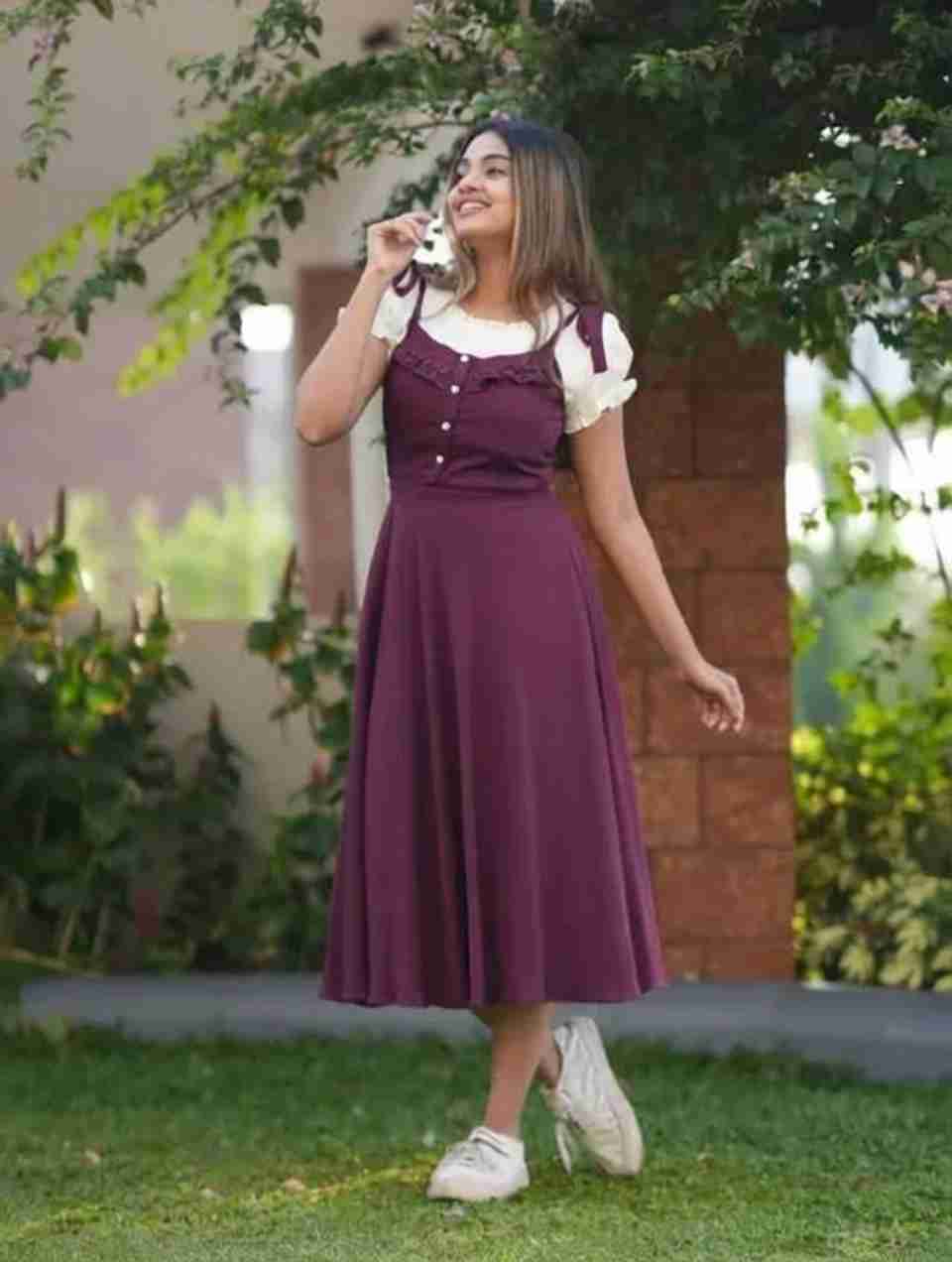 Muskan Women Blue Fit and Flare Midi Dress - Image 7