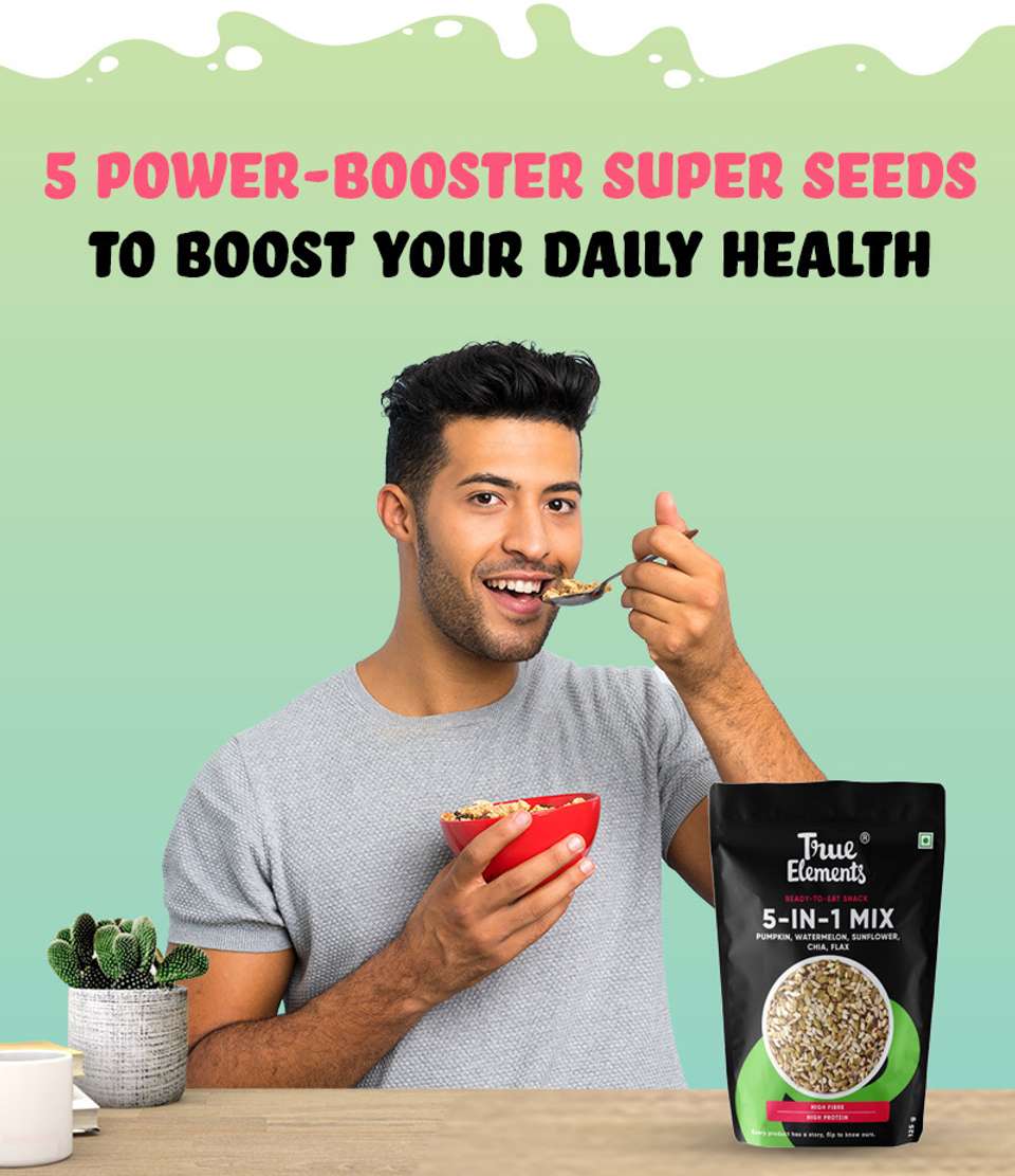 True Elements 5 in 1 Super Seeds Mix - Rich in Protein & Fibre ...