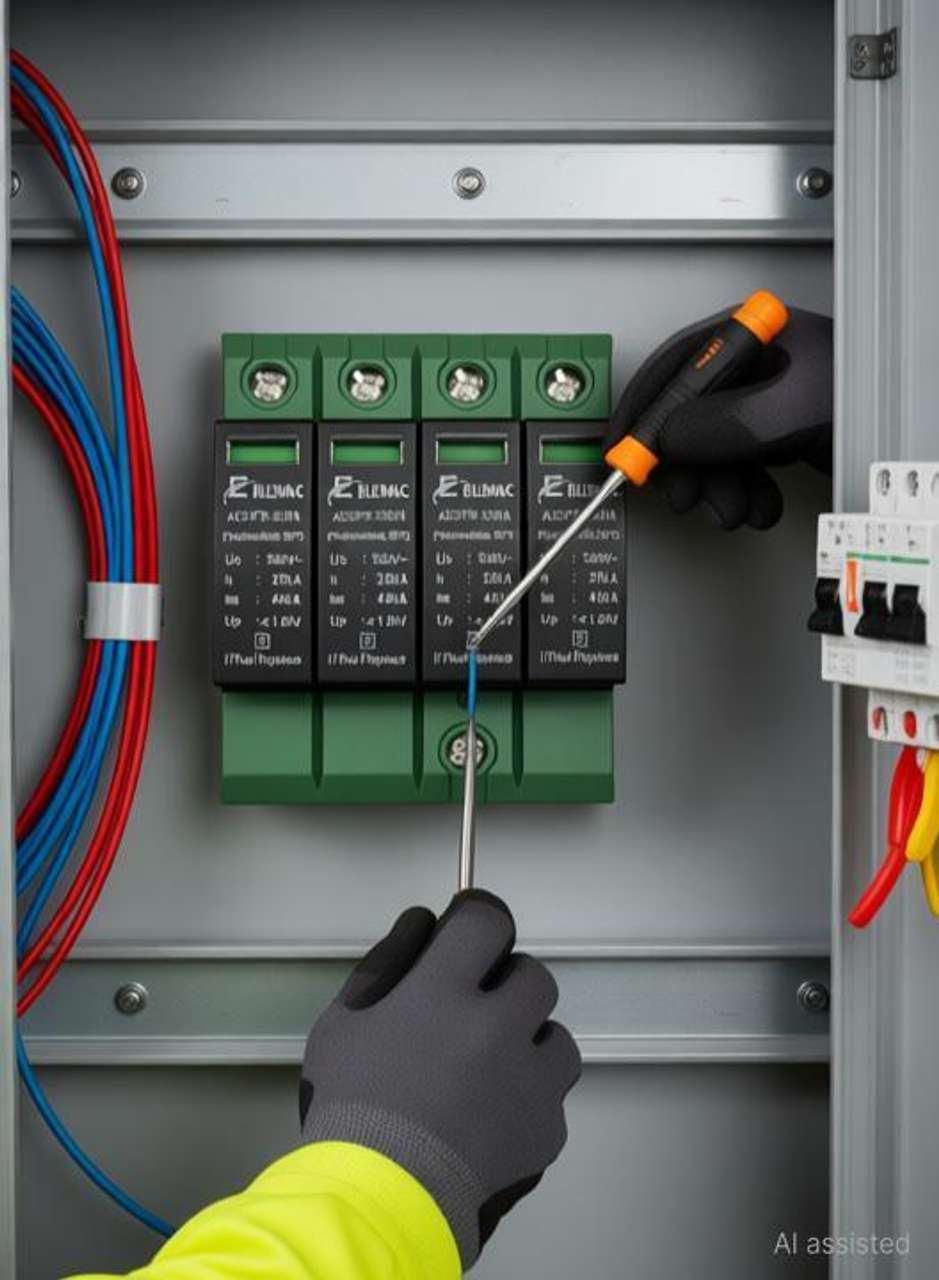 DeHMY AC SPD 3 Phase 4 Pole 320V, Surge Protection Device AC SPD (Pack ...