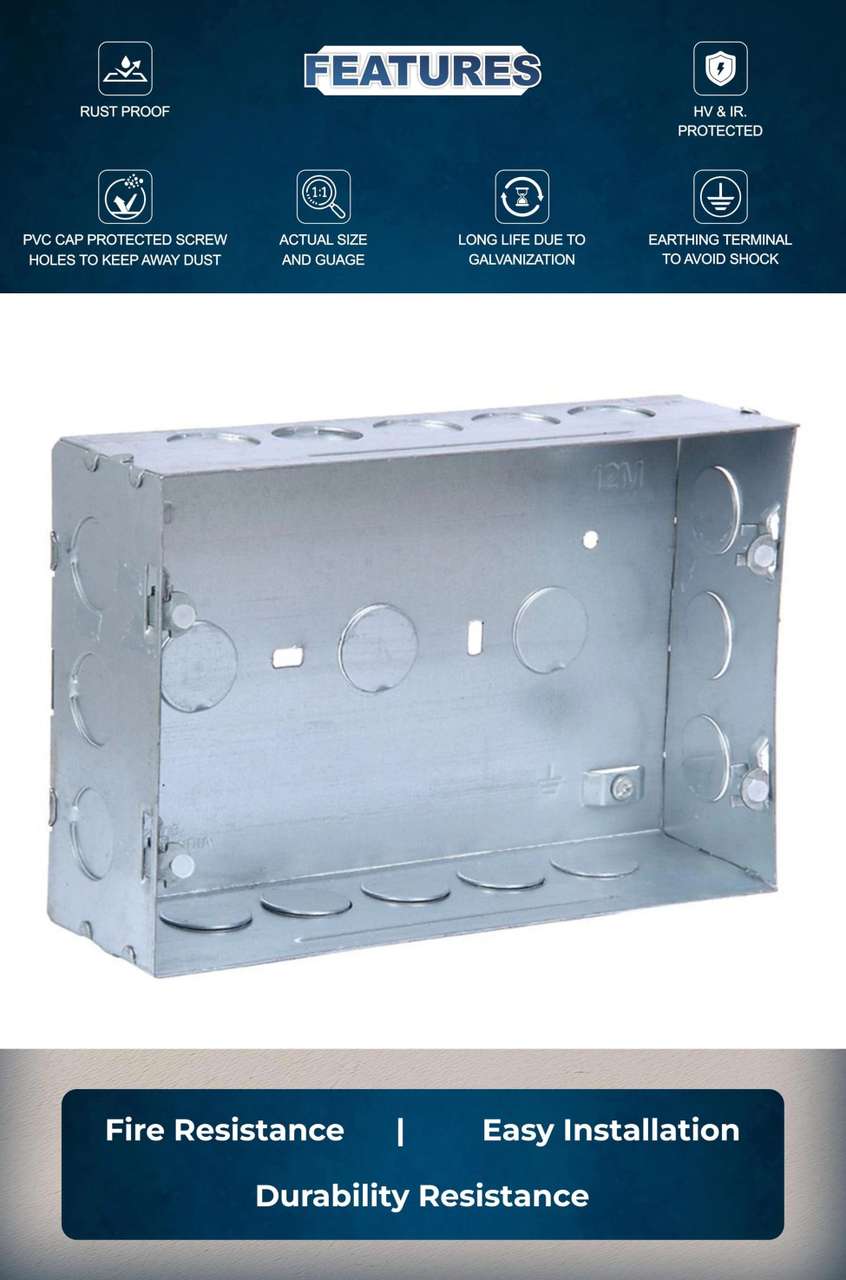 GM Modular GI Metal Concealed 12M Box (CM 12008), Pack of 2 Pcs, Wall ...
