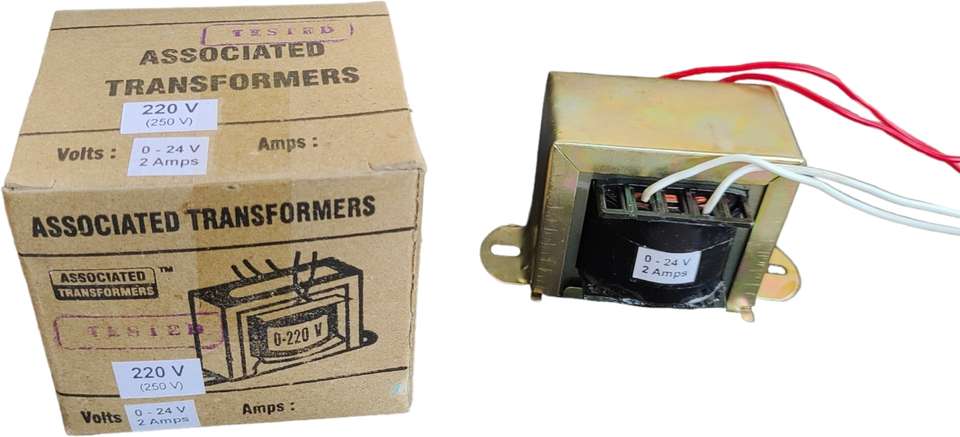 Associated 24V- 2 Amps Transformer Copper Winding 220V AC to 0-24V AC ...