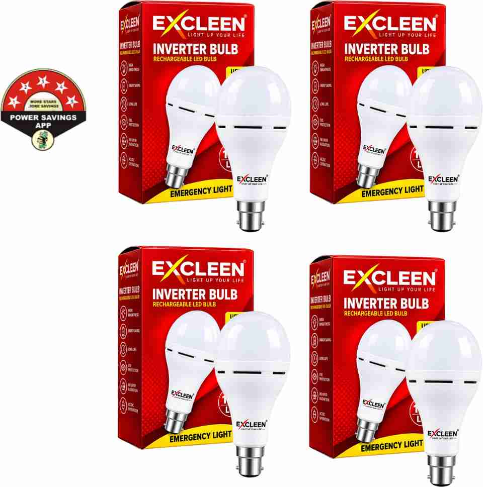 EXCLEEN 12W Inverter Bulb Pack of 4 2 hrs Bulb Emergency Light Price in ...