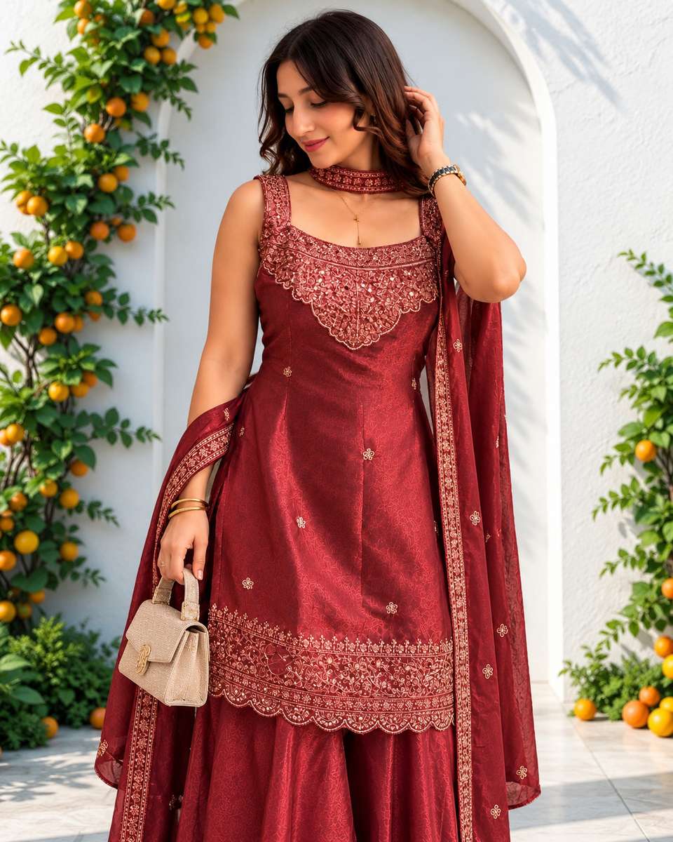 LABELJIYA Women Crop Top Palazzo Dupatta Set - Buy LABELJIYA Women Crop ...