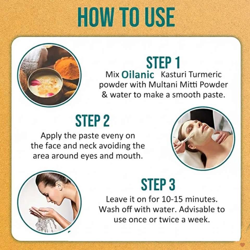 Oilanic Kasturi Haldi Powder | Pure For Cosmetic Grade Use From Curcuma ...