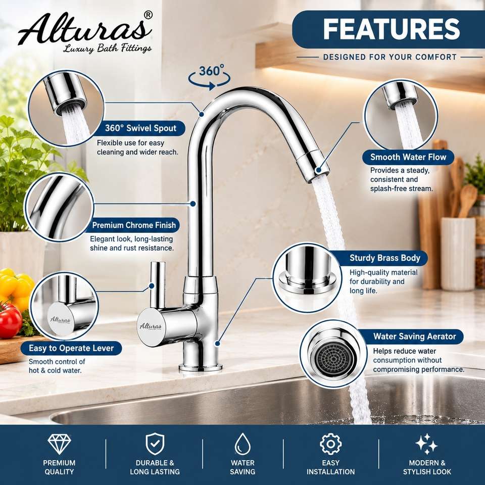 Alturas by Clinton Brass Turbo Swan Neck Taps for Sink/wash basin 360 ...