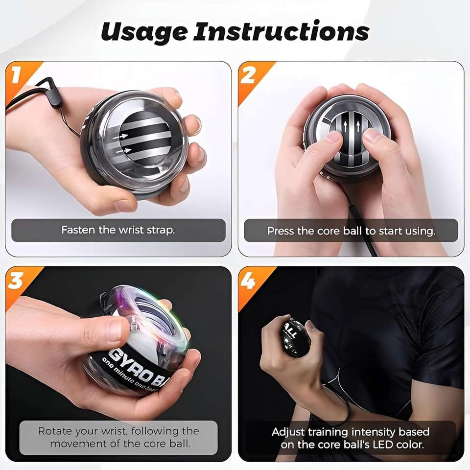 SOKT Hand exerciser ball Gyro Wrist Trainer Ball Hand Grip/Fitnes...more - Image 9