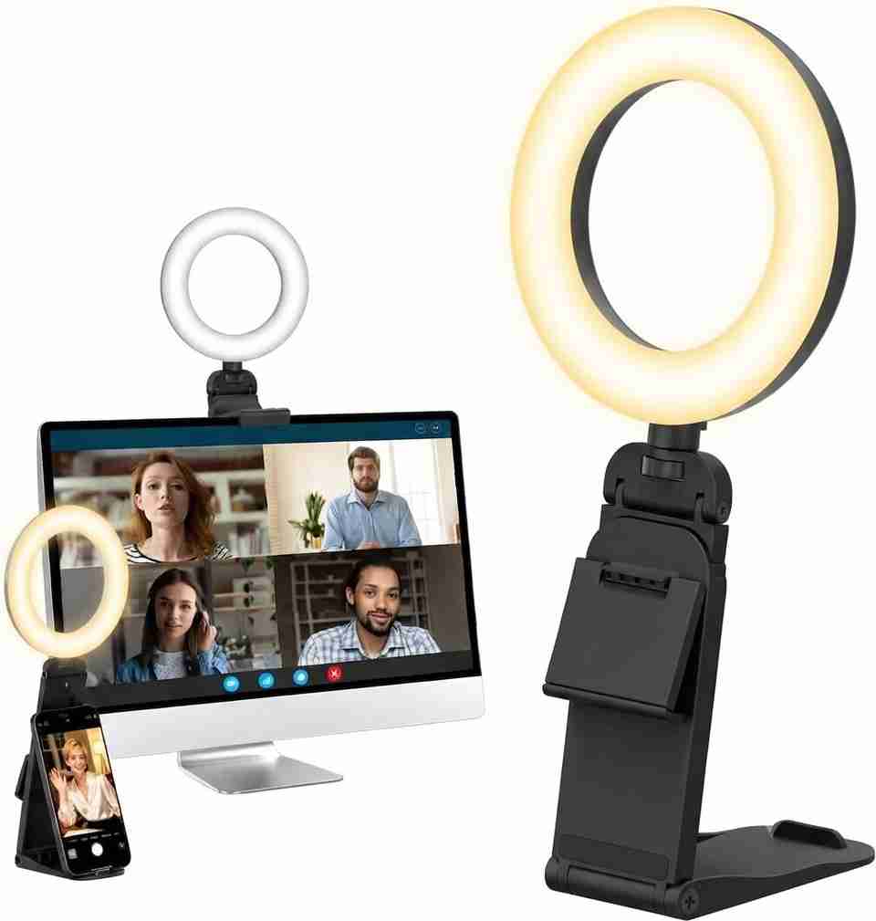 Clefairy Laptop Ring Light Kit Video Conference Zoom Meeting Light Kit ...
