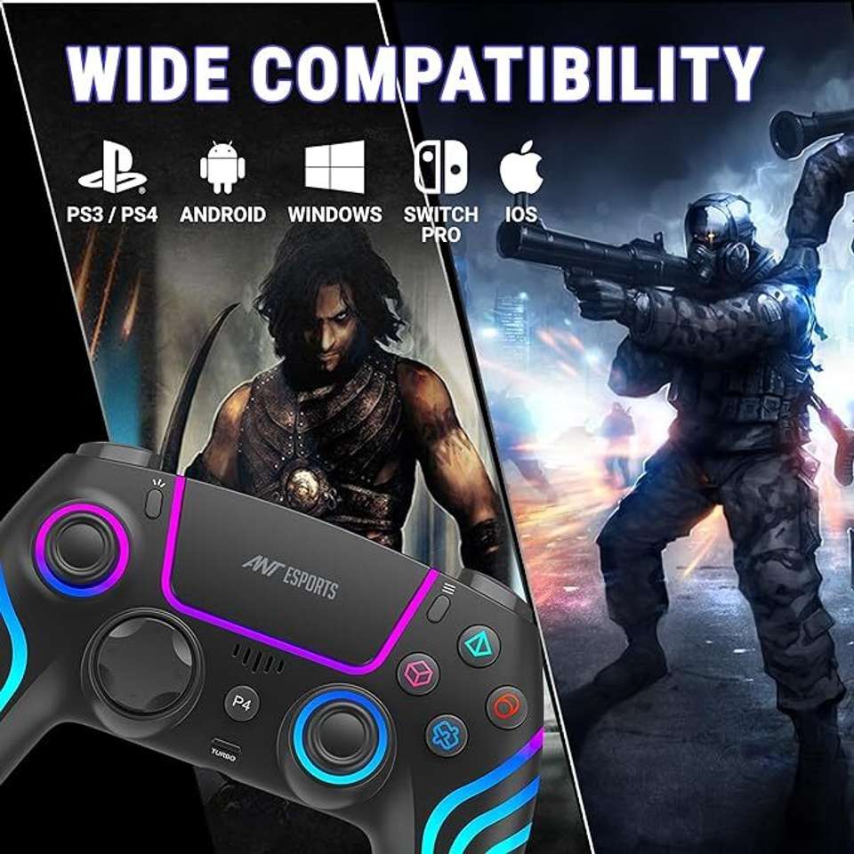 Ant Esports GP400 RGB Wireless Controller With Double Shock, Six- Axis ...