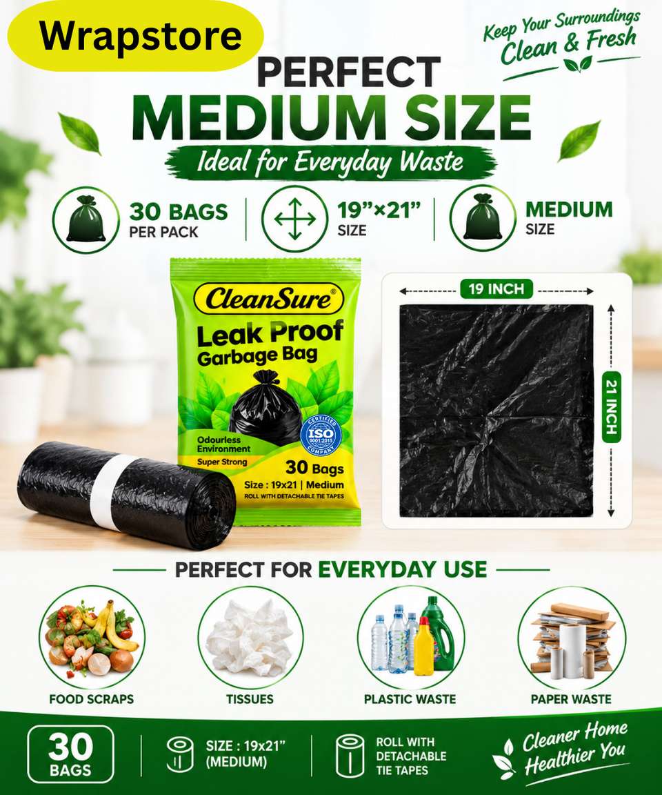 Developer Dustbin Icon WRAPSTORE Mint Premium Garbage Bags 19*21 | 90 Bags | Leak Proof,Thick ...