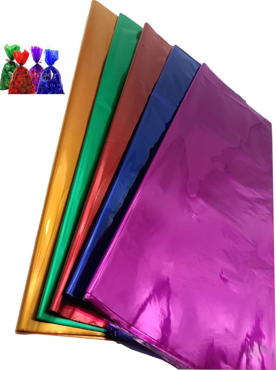 Wrapper Multicolour CRAFTWAFT Multicolour Transparent Cellophane Sheets Pack of 10 Large ...