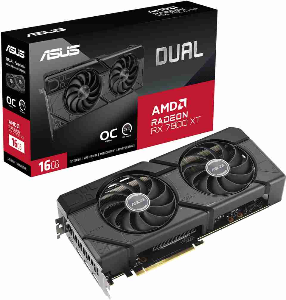 ASUS Dual Radeon™ RX 7800 XT OC Edition 16GB GDDR6 GDDR6 16 GB AMD ...