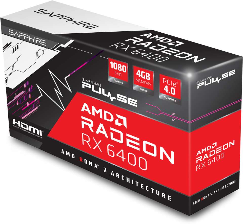 Sapphire Radeon RX 6400 GDDR6 4 GB AMD Radeon Chipset 64 bit 2039 MHz ...