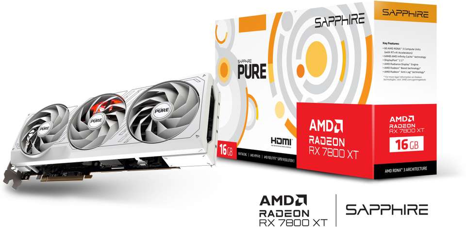 Sapphire PURE AMD Radeon RX 7800 XT 16GB GDDR6 16 GB AMD/ATI Chipset ...