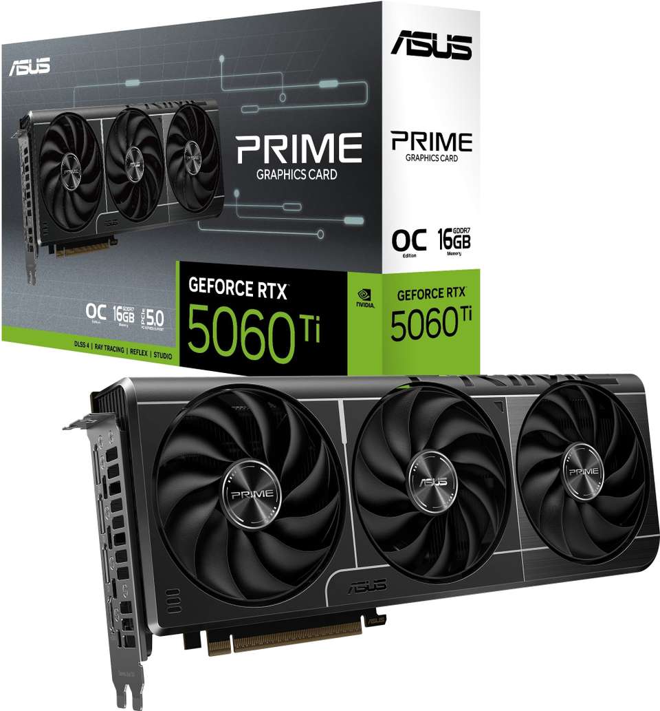 ASUS PRIME-RTX5060TI-O16G GDDR7 16 GB NVIDIA Chipset 128 bit 2617 MHz ...