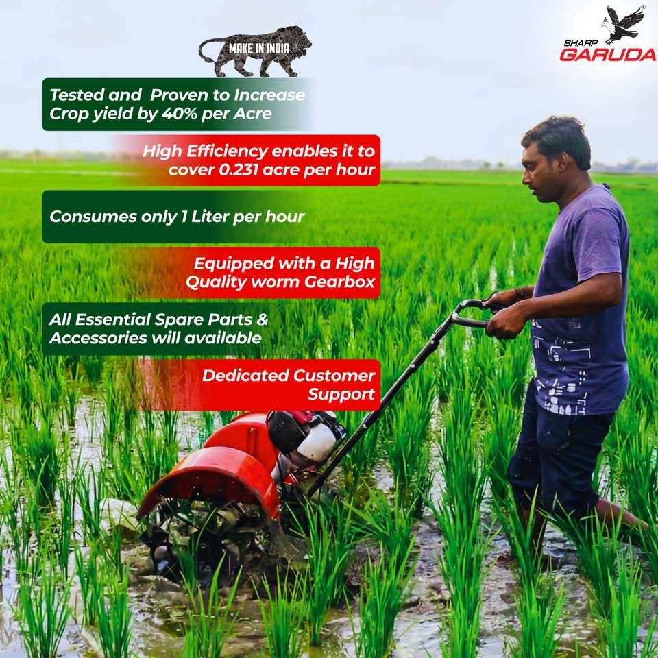 Sharp Garuda Paddy Weeder/4Stroke Paddy Agriculture 20,25,30cm Inter ...