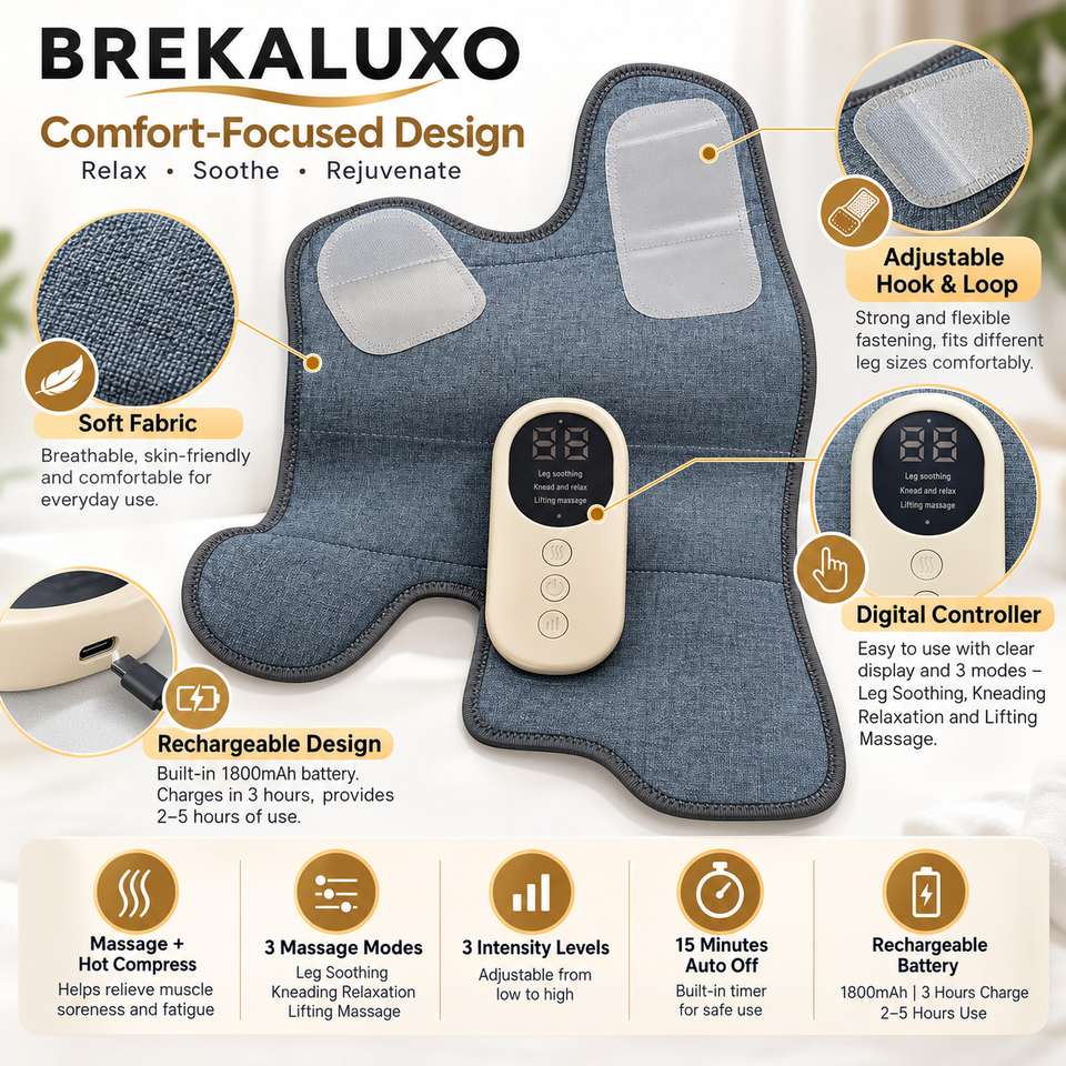 Heating Compression Machine Brekaluxo Calf Massager Machine with Heating, Kneading & Air ...