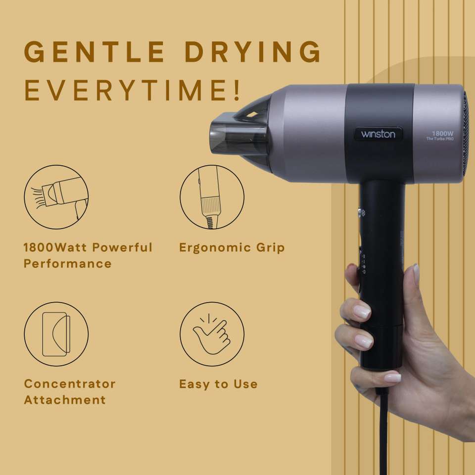 Winston Quick Drying Turbo Pro Hair Dryer 1800W - Image 8