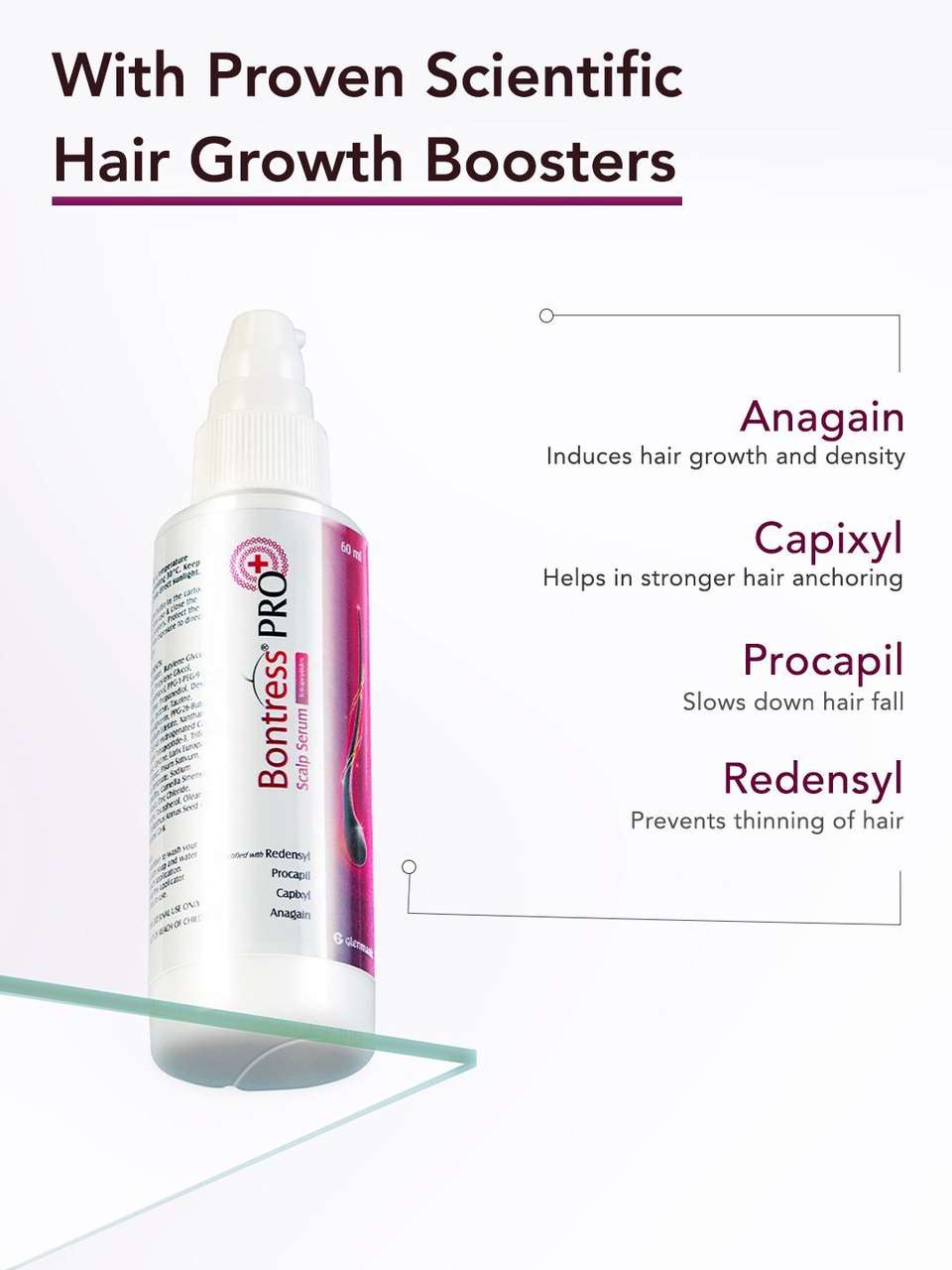 Bontress PRO Plus Hair Growth Serum with 3% Redensyl, 4% Capixyl & 3% ...
