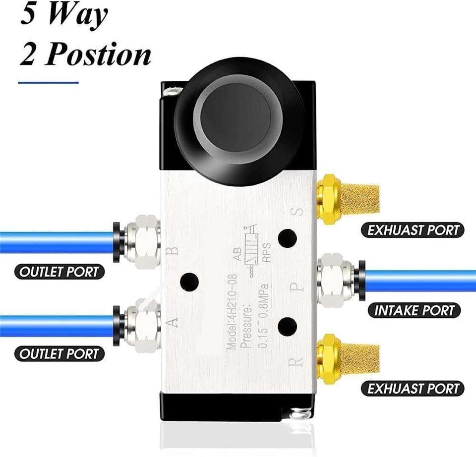 TECHNO 5 Way 2 Position Air Hand Lever Pneumatic Control Valve Push ...