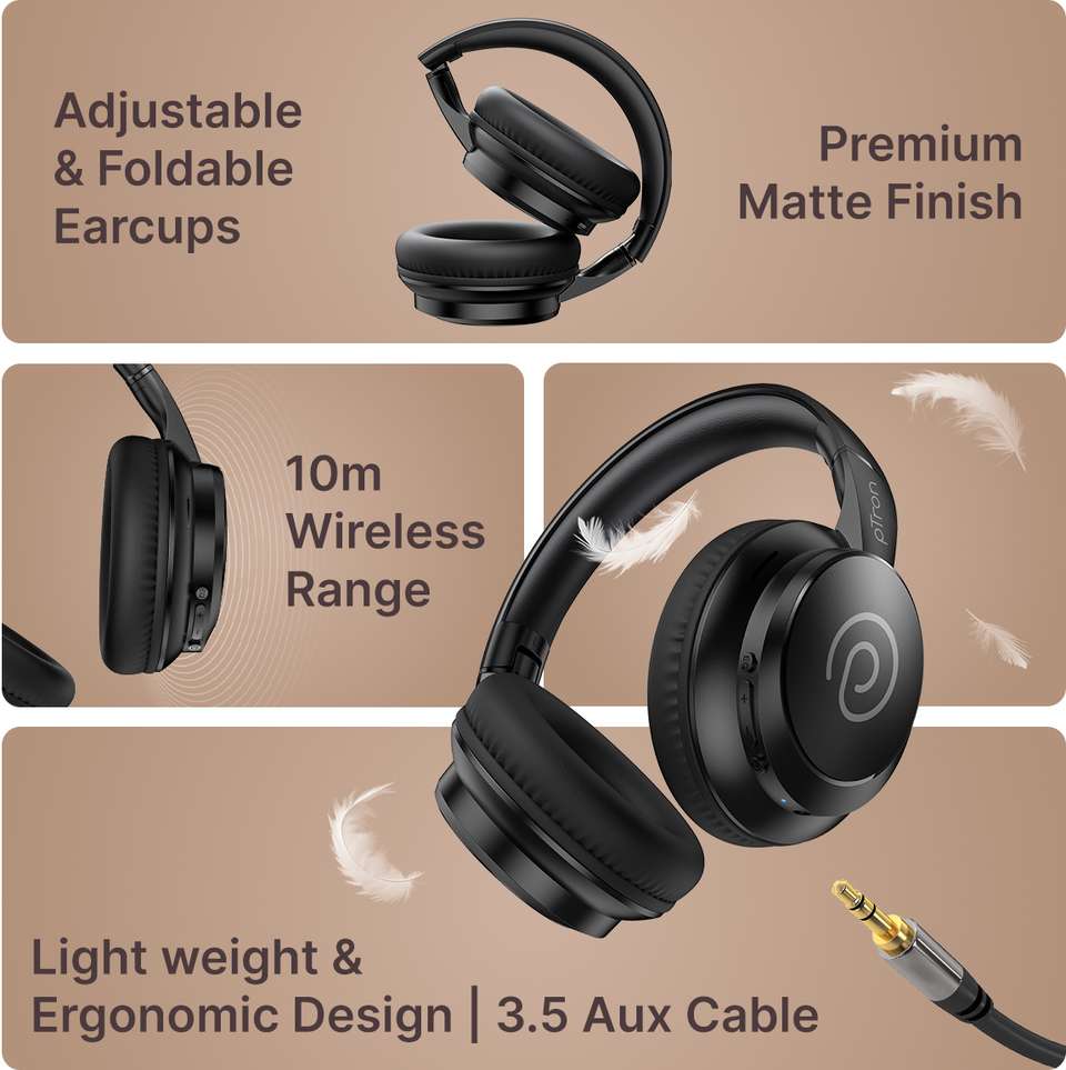 PTron Studio Evo w/ Dual-Device Pairing, 70Hrs Playtime, Pristine Audio ...