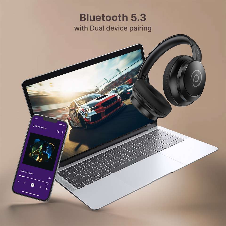 PTron Studio Evo w/ Dual-Device Pairing, 70Hrs Playtime, Pristine Audio ...