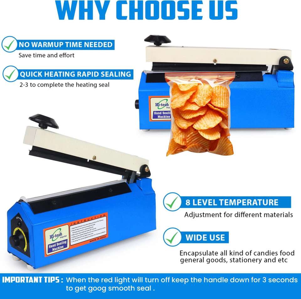 Hi Tech Impulse 8 Inch Poly Sealing Machine For Pouch, Pepsi, Plastic ...