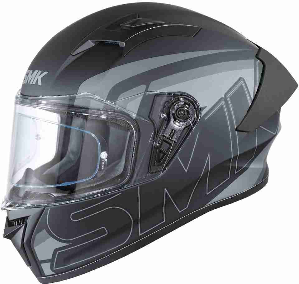 SMK Stellar Motorbike Helmet (Grey, Black) - Image 8