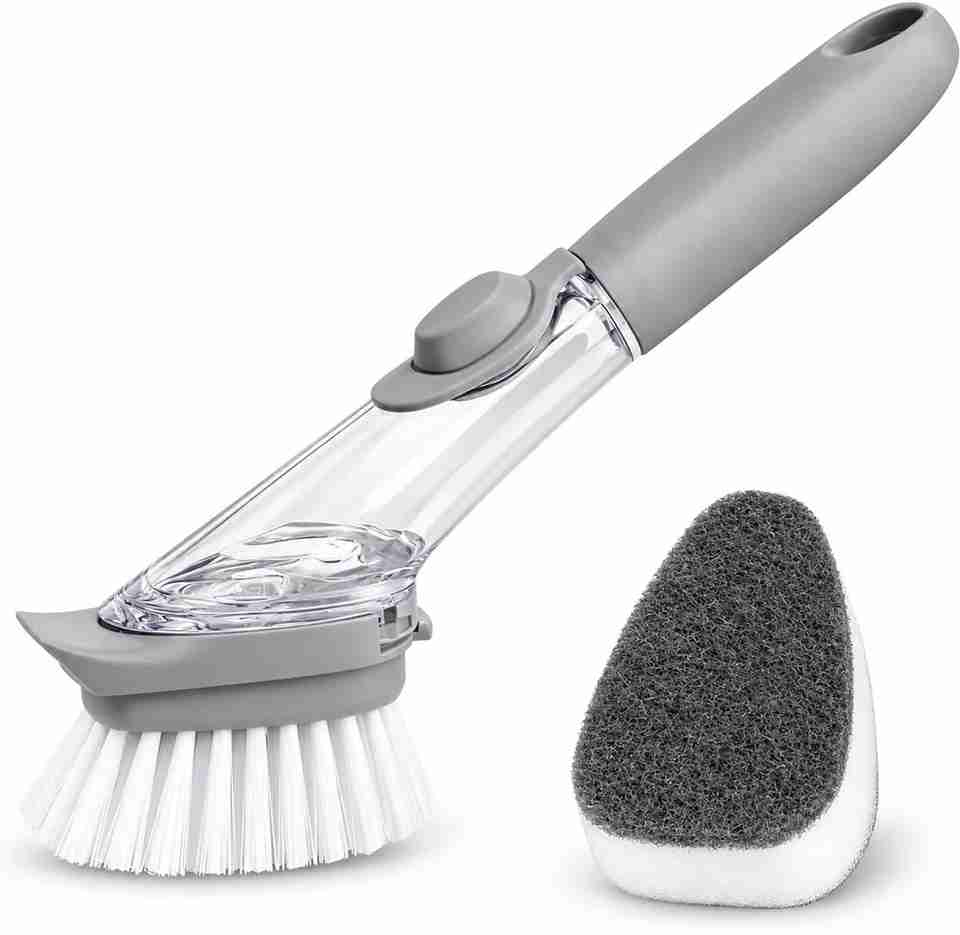 Kicthen Clean Signs swamin Dish Wand Brush with Soap Dispenser, Long Handle Kitchen ...