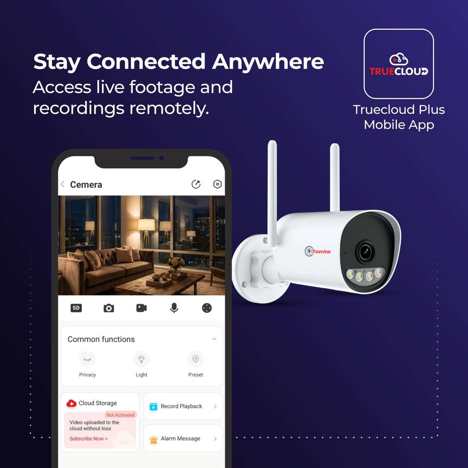 Trueview 3mp Wifi Based Bullet CCTV for Home, Shop, Office, Farm, and ...