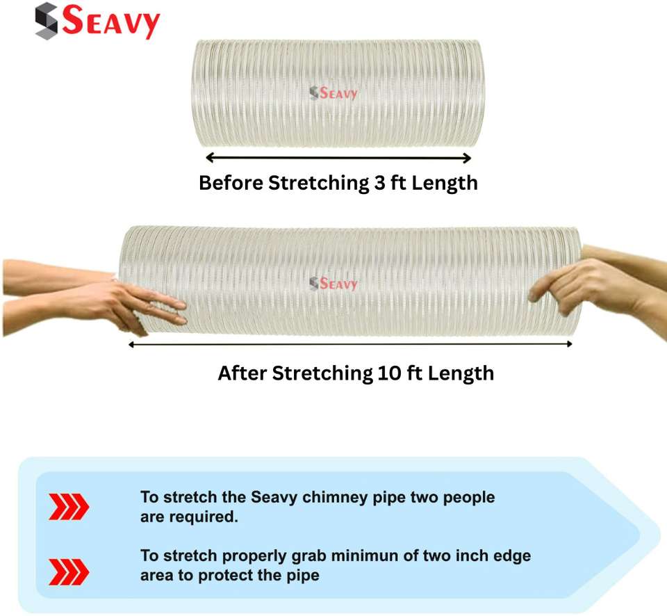 Seavy 6 Inch 10 feet Complete Chimney Installation Kit Expandable upto ...