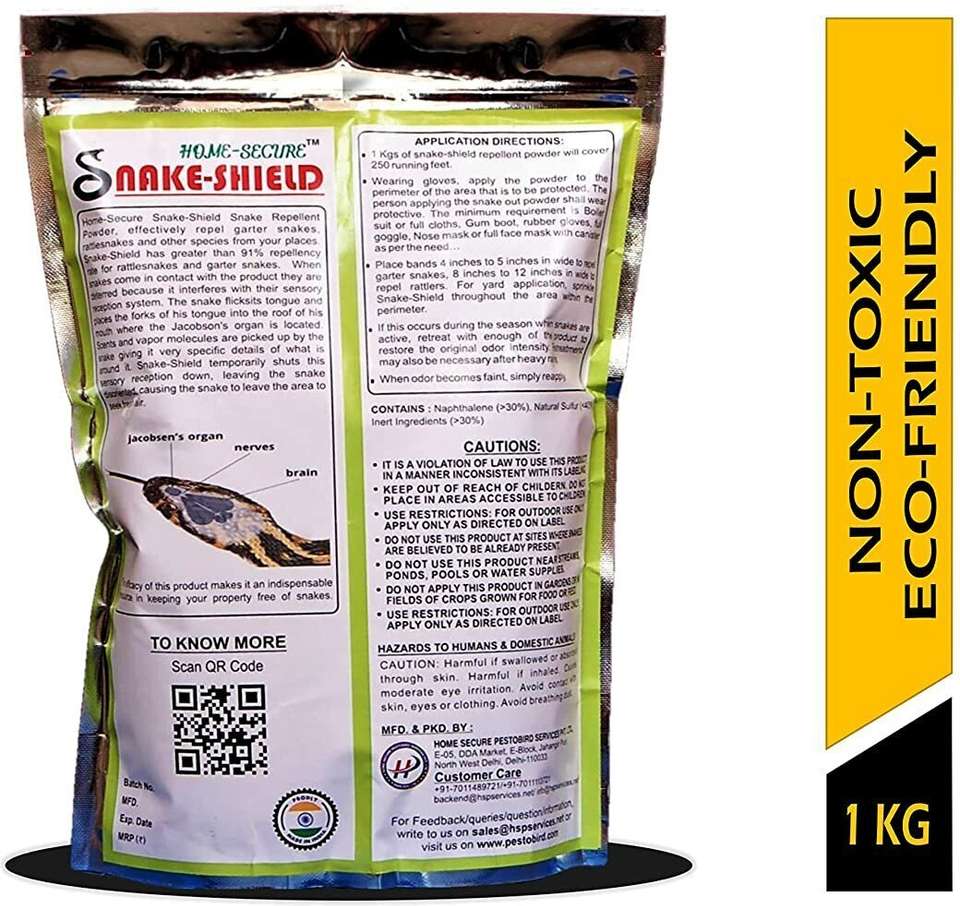 Snake Out Powder Home-Secure Snake Shield Snake Repellent Powder (1Kgs x 2) : Non Toxic ...