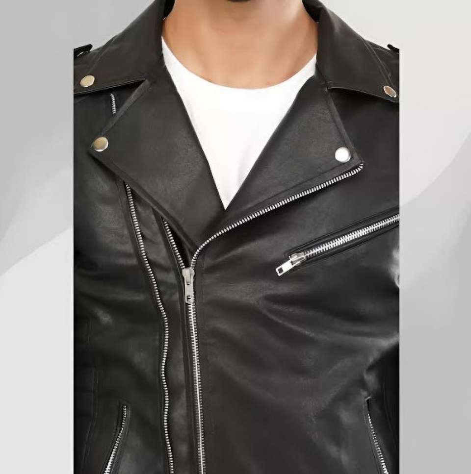 MD Retail Men Solid Biker Jacket - Image 6