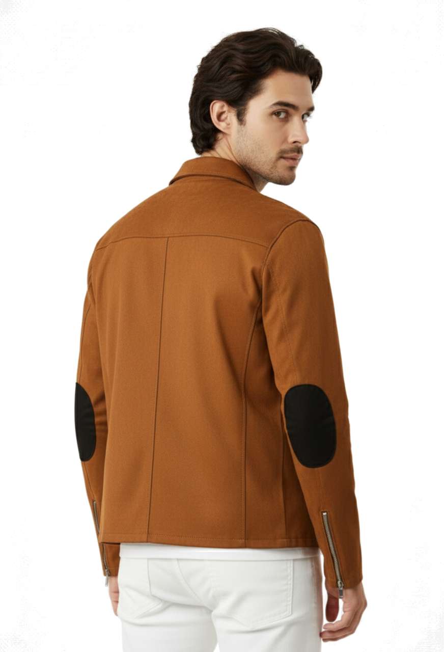 Leather Retail पुरुषों के लिए सॉलिड फुल स्लीव जैकेट - Image 6