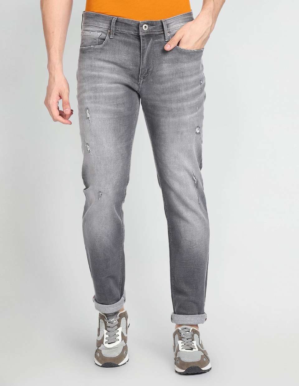 FLYING MACHINE Slim Men Grey Jeans - Buy FLYING MACHINE Slim Men Grey ...