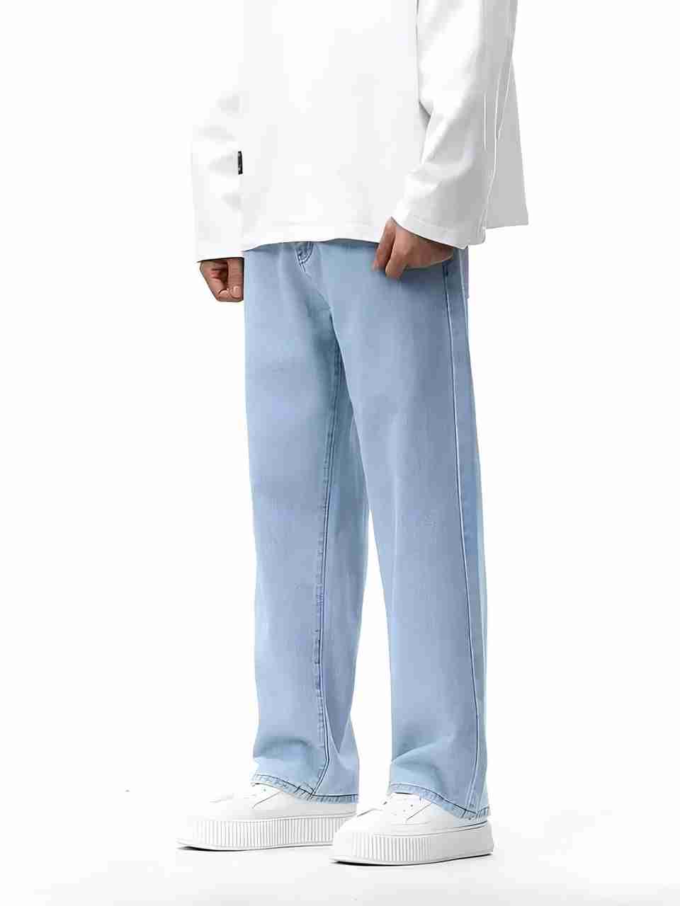 STARVIELLE Men Relaxed Fit Mid Rise Light Blue Jeans - Image 6