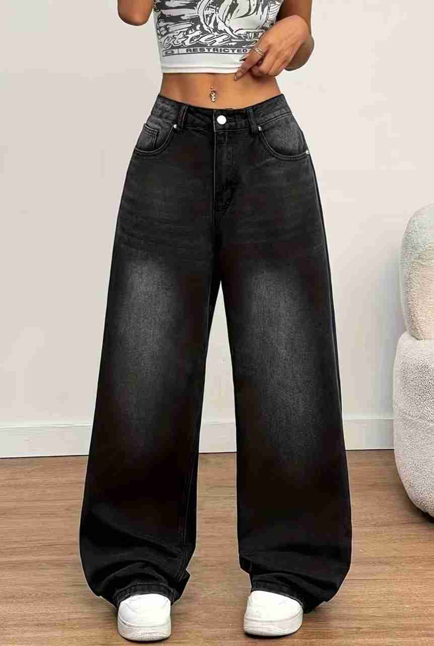 HUNTER & HAYES Women Wide Leg High Rise Black Jeans - Image 7