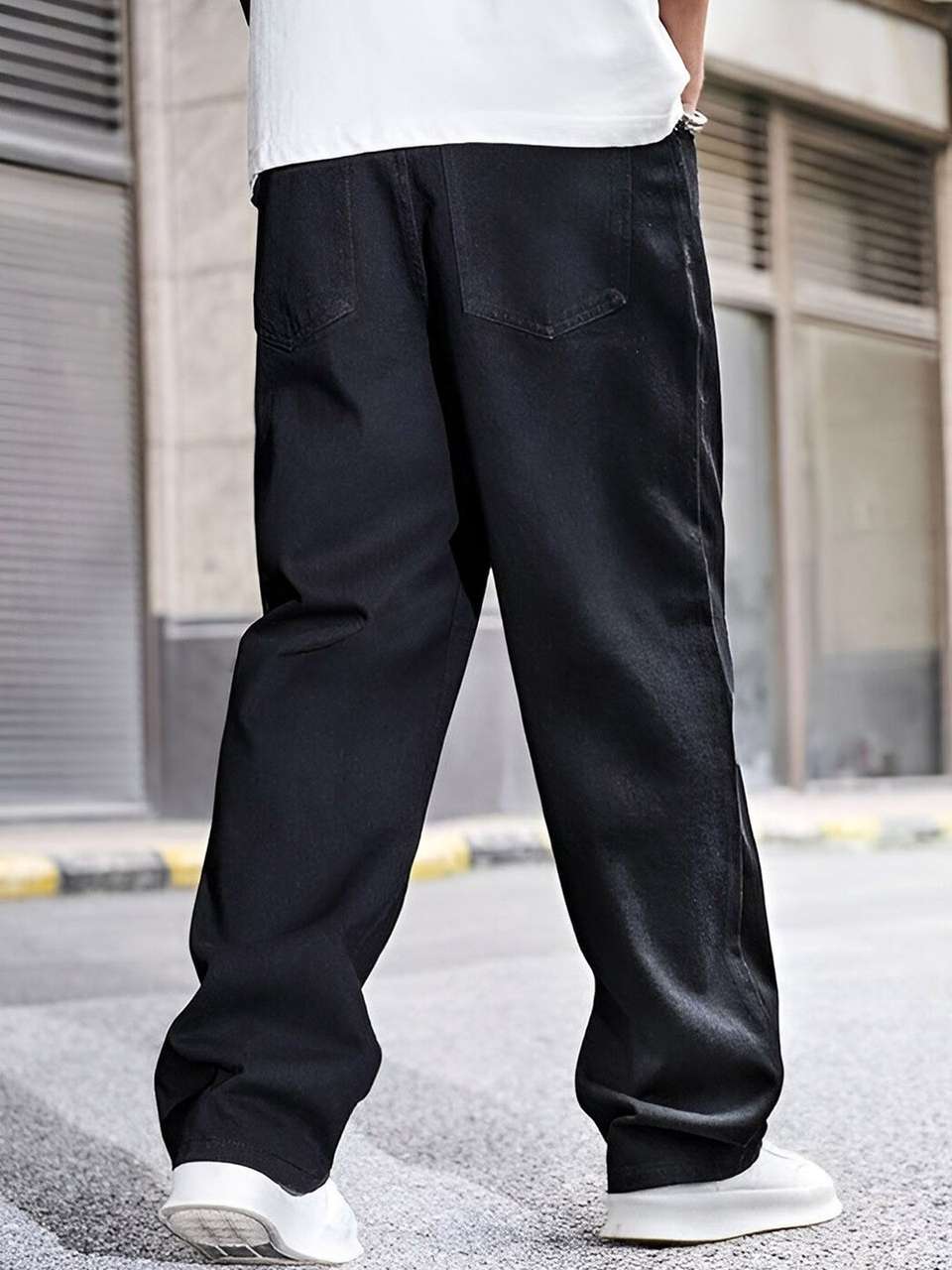 KOTTY Men Loose Fit Low Rise Black Jeans - Image 8