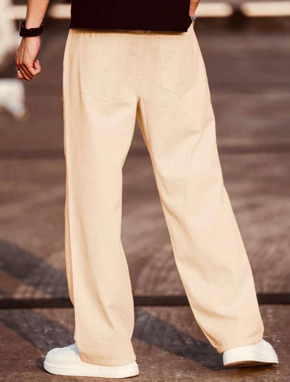 FLAYING Men Beige Loose Fit Mid Rise Jeans - Image 6