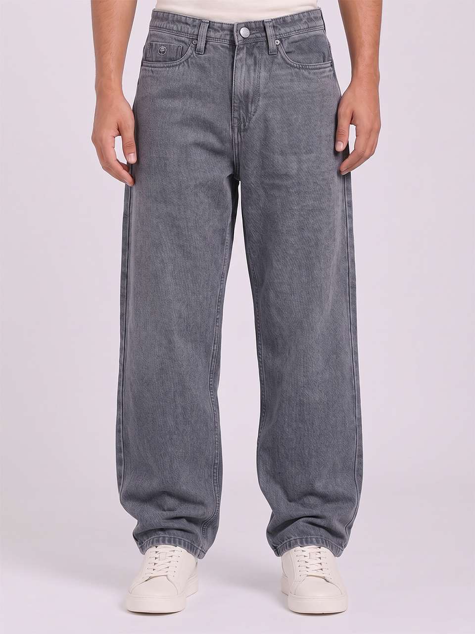 Thunder Jeans Men Baggy Fit Mid Rise Grey Jeans - Image 8