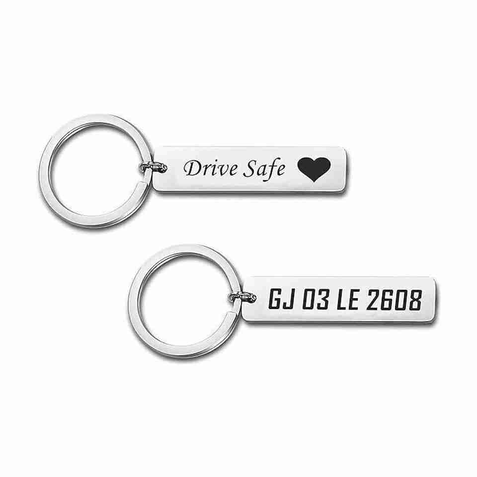 MOHIT CRAFT Personalized Stainless Steel Keychain, Drive Safe, Bike ...