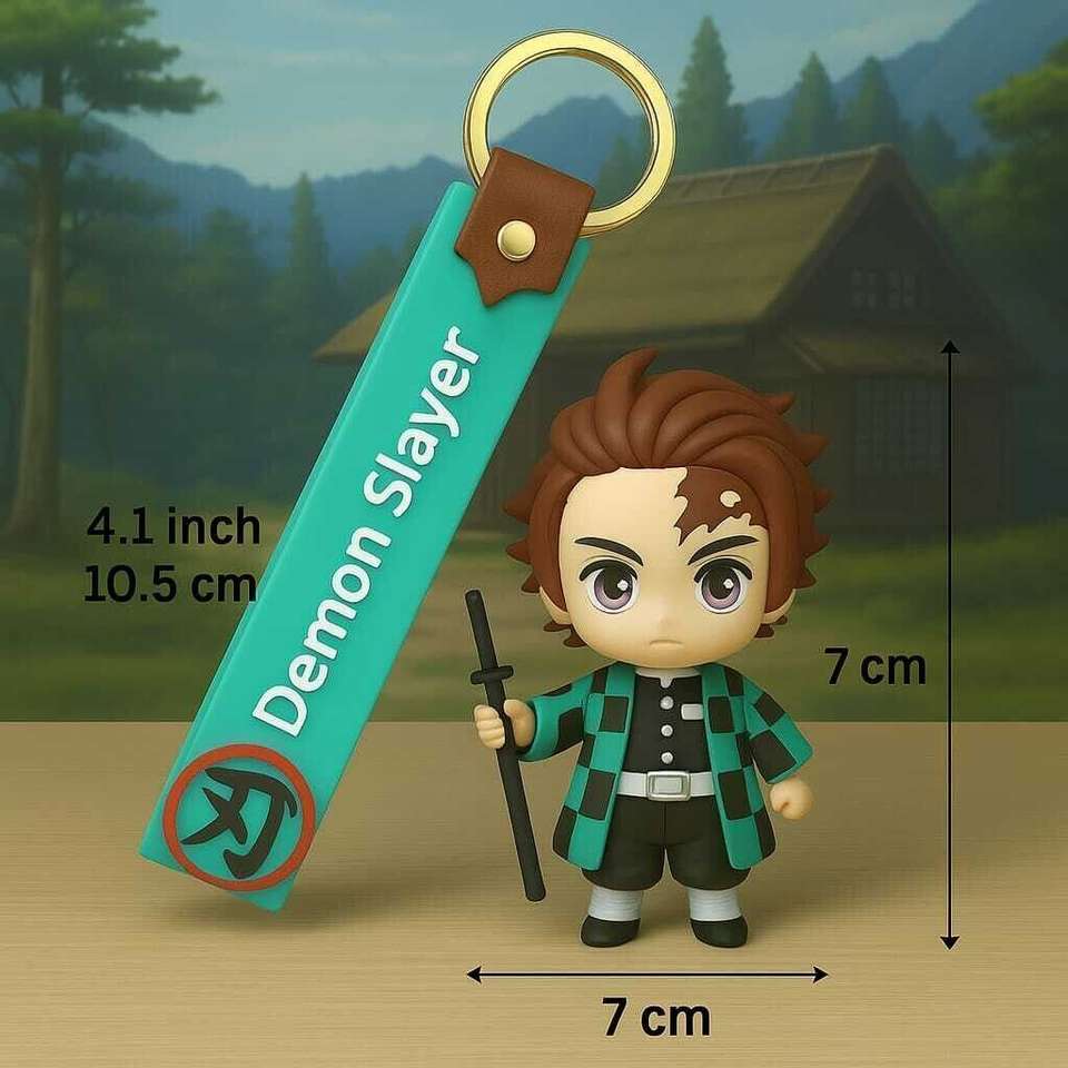 Vetocity Demon Slayer Tanjiro Anime Keychain 3D with Metal Hook|| Anime ...