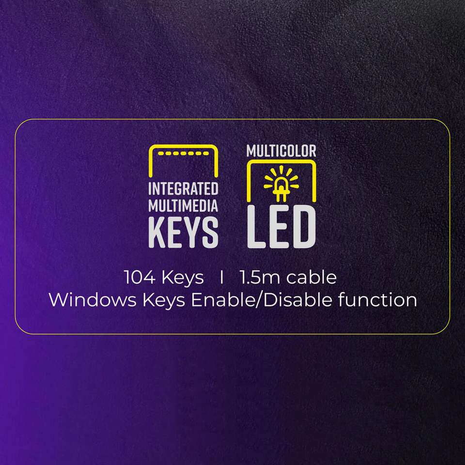 Keyboard Key Design Icon ZEBRONICS Nitro Plus Mechanical keyboard with RGB Light Wired USB ...