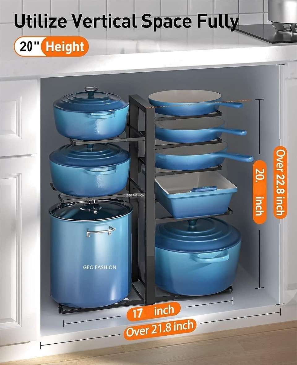 Kicken Rak GEO FASHION Containers Kitchen Rack Iron Heavy-Duty 8-Tier Adjustable ...