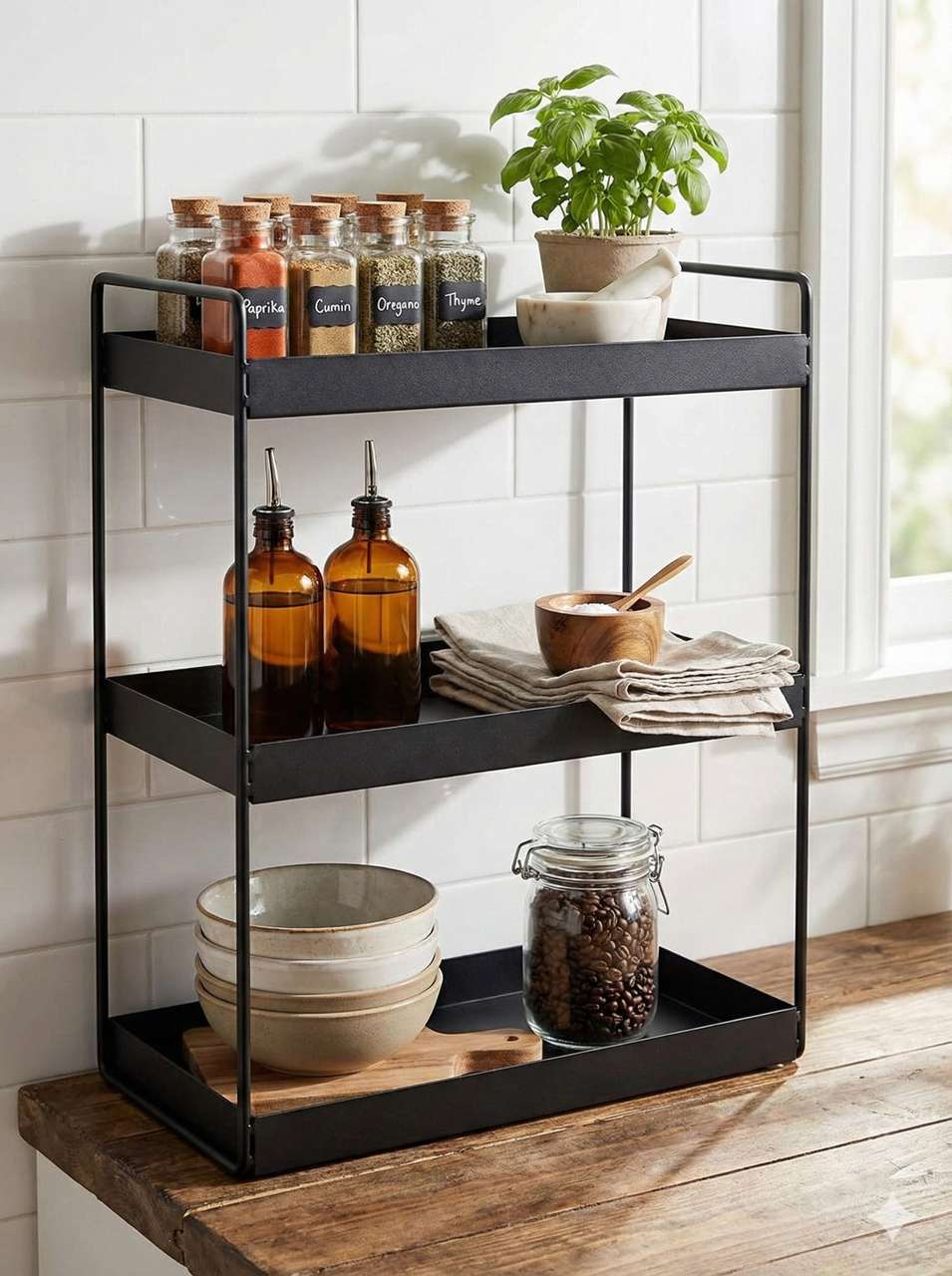 Kicken Rak Flipkart SmartBuy Containers Kitchen Rack Steel 3-Tier Metal Spice Rack ...