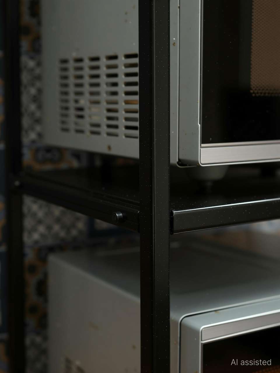 Kicken Rak Pratecom Containers Kitchen Rack Iron 2-Tier Microwave Stand/Storage ...
