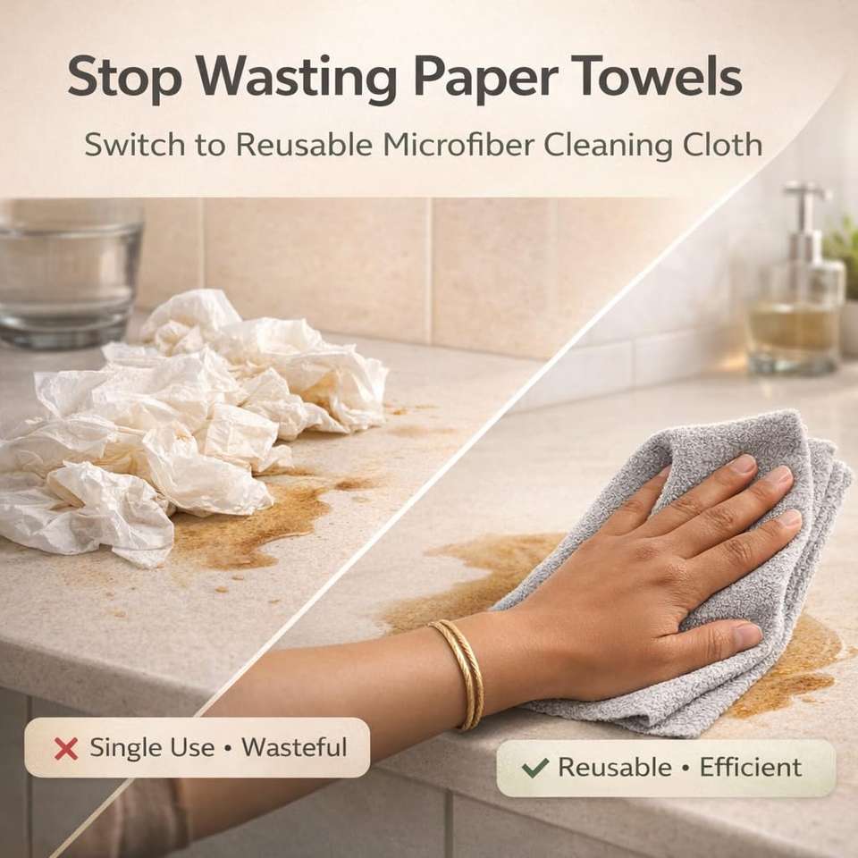 DALUCI Microfiber Cleaning Cloth Roll, Reusable Tearable Kitchen ...