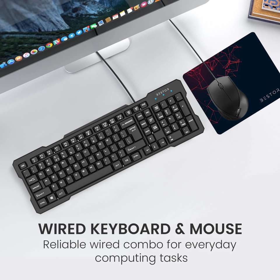 Computer Keyboard Wire Bestor Set of 5 Combo,USB Wired Keyboard,Wire Mouse,Mouse Pad,typeC ...