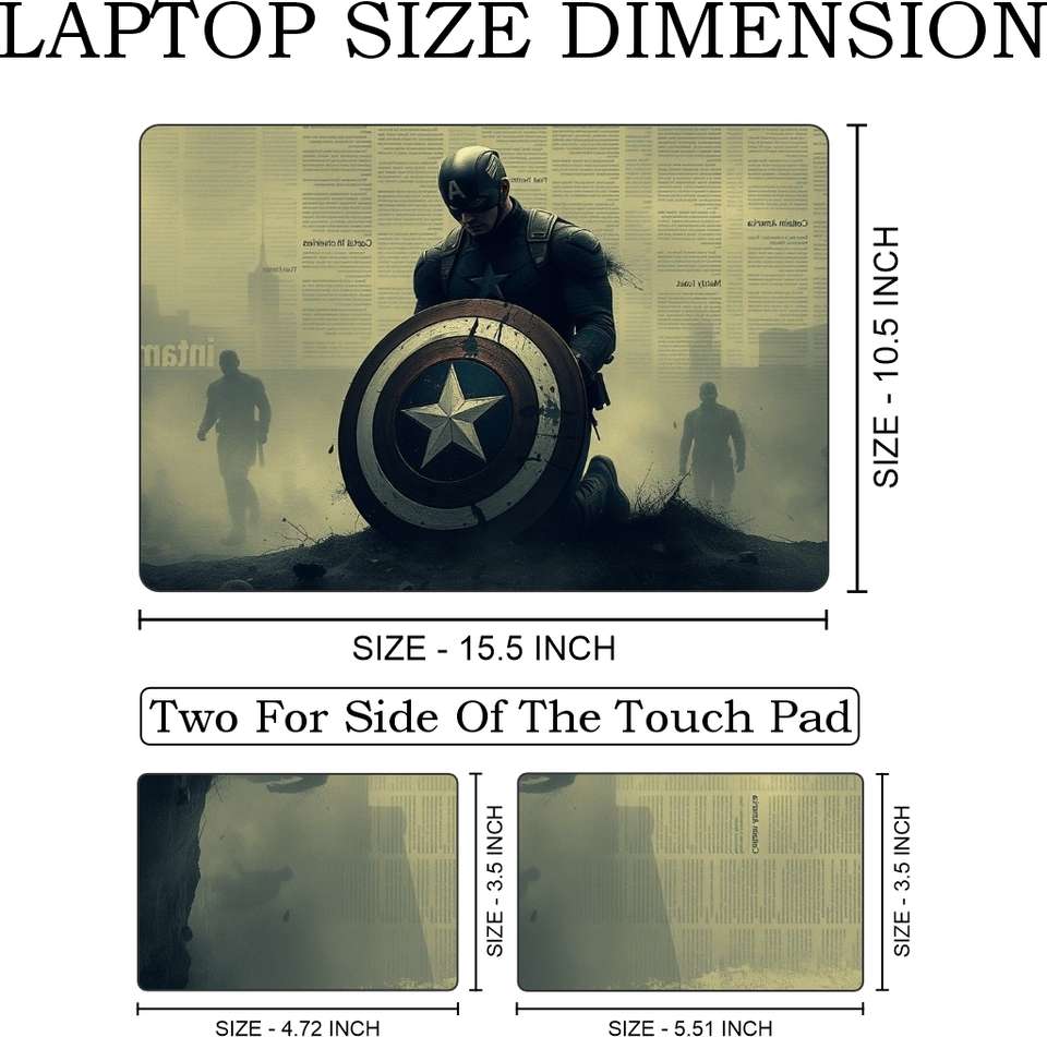 voorkoms Heroic Defender With Shield Laptop Skin Sticker Matte ...